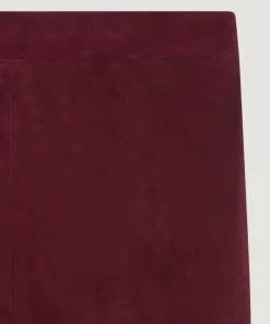 Hot Rodier Legging en peau d'agneau stretch rouge bordeaux