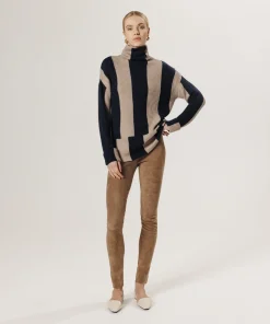 Hot Rodier Legging en peau d'agneau stretch taupe