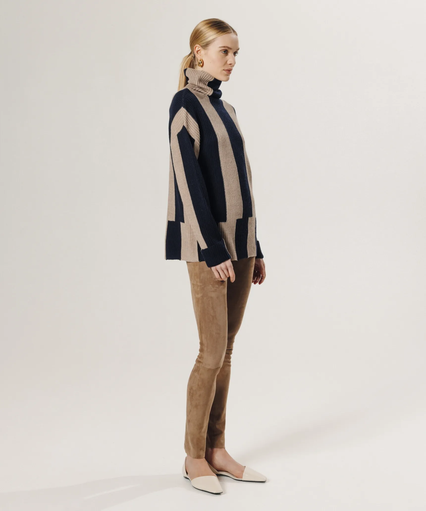 Hot Rodier Legging en peau d'agneau stretch taupe