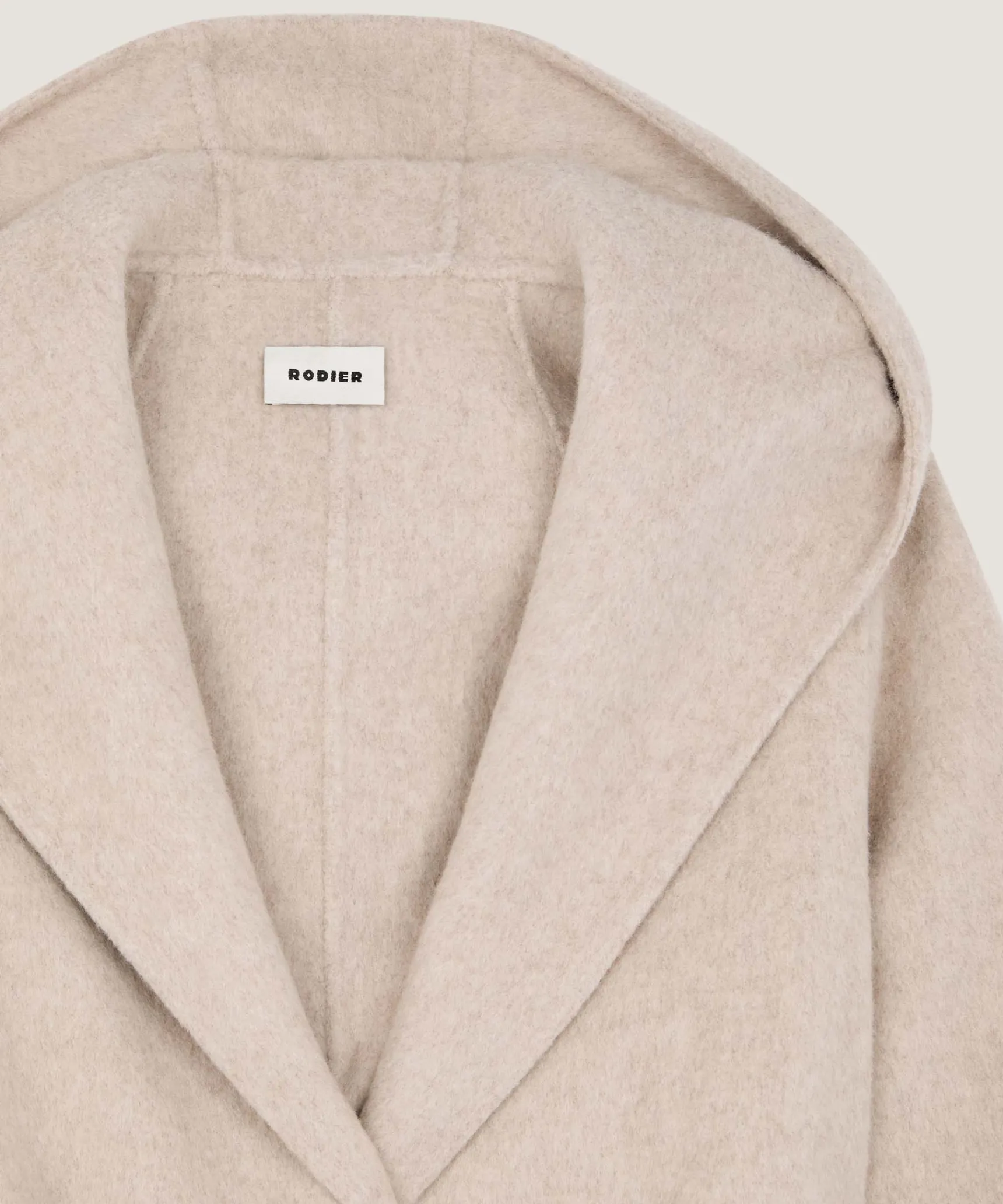 Outlet Rodier Manteau à capuche en laine beige chiné