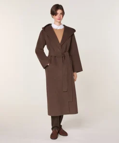 Sale Rodier Manteau à capuche en laine marron