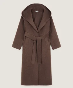 Sale Rodier Manteau à capuche en laine marron