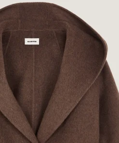 Sale Rodier Manteau à capuche en laine marron
