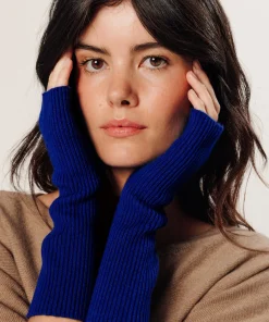 Best Rodier Mitaine en cachemire bleu outremer