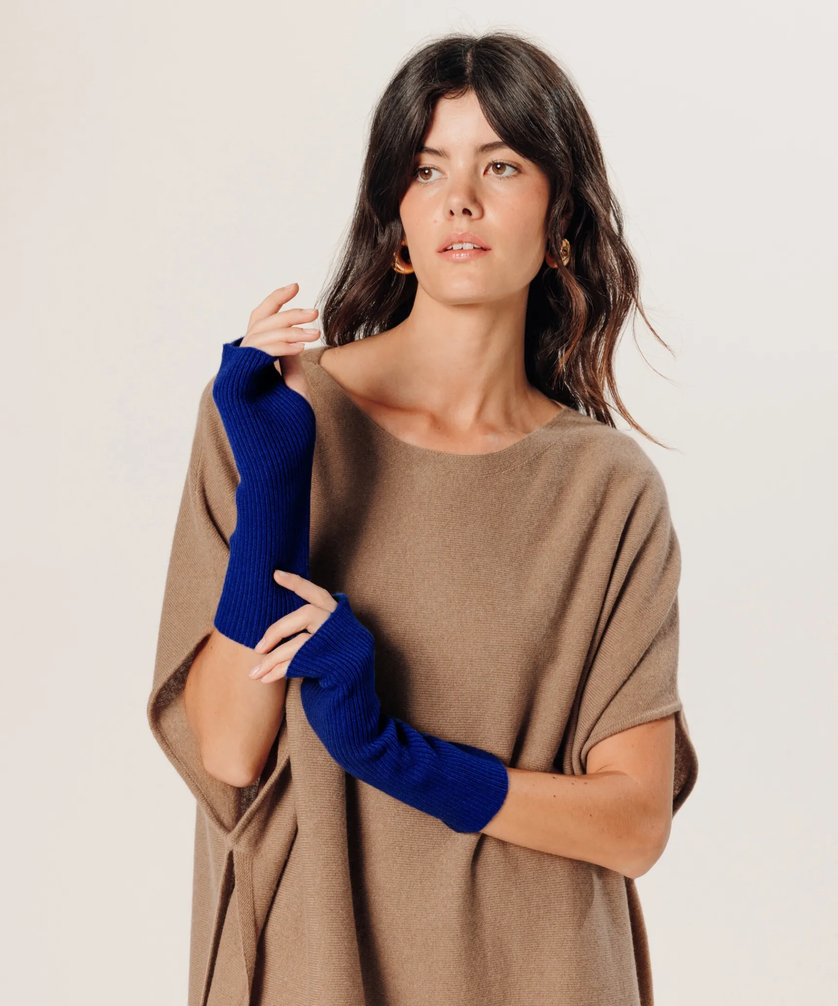 Best Rodier Mitaine en cachemire bleu outremer