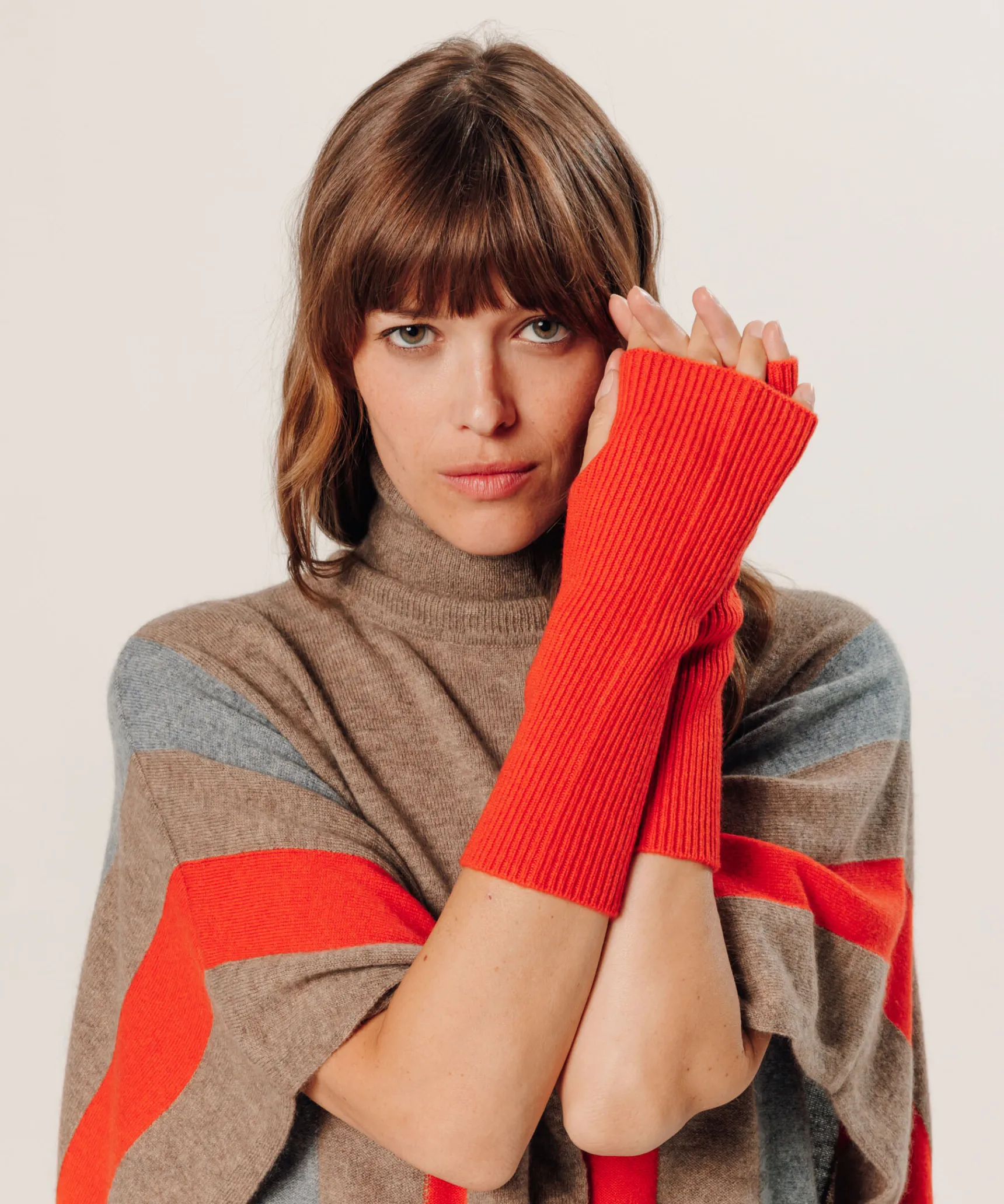Clearance Rodier Mitaine en cachemire orange