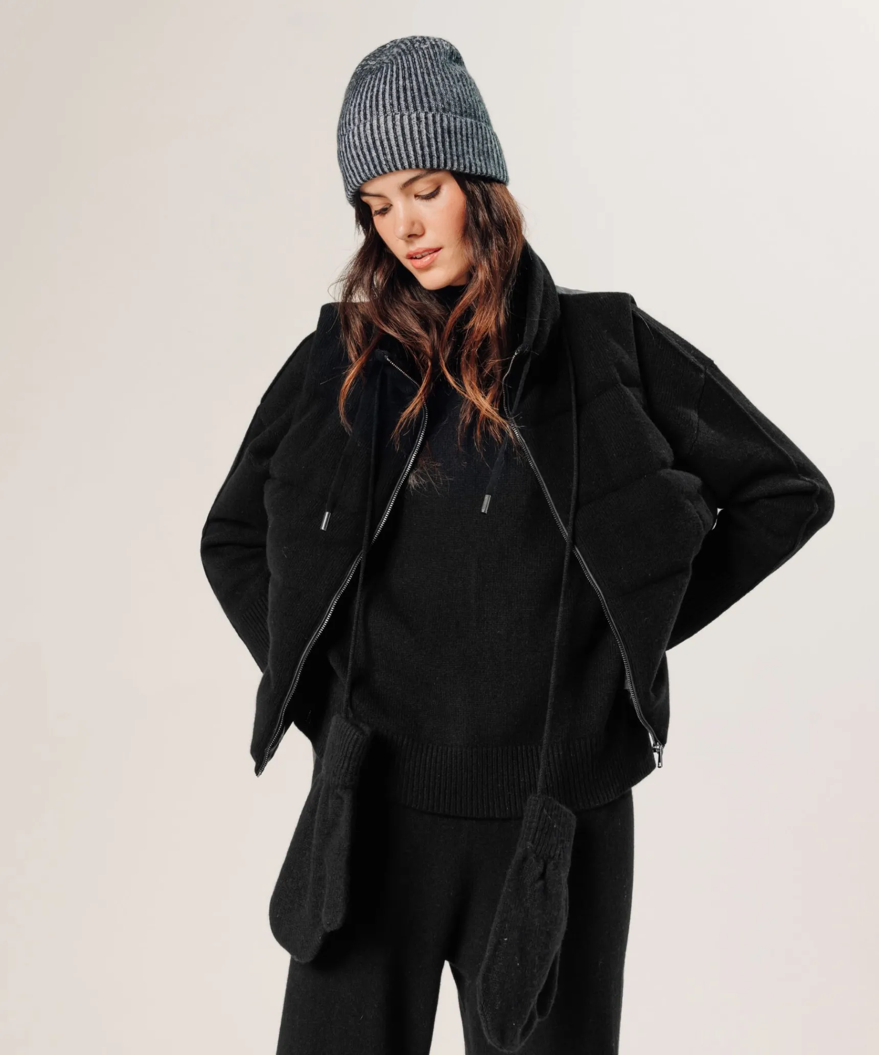 Outlet Rodier Moufles en cachemire noir
