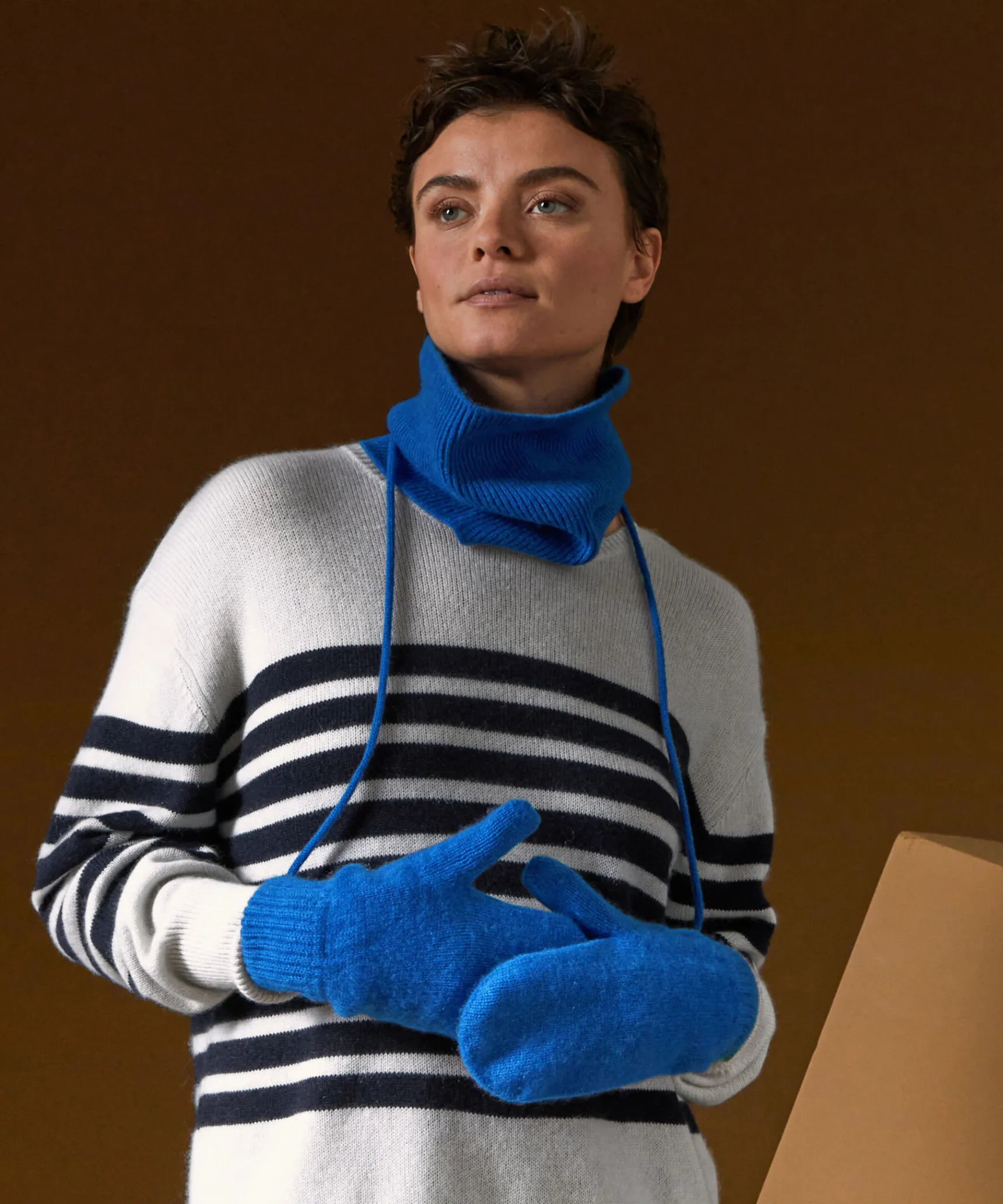 Hot Rodier Moufles en cachemire bleu outremer