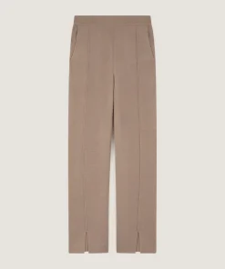 Rodier Pantalon cigarette en maille milano marron moka