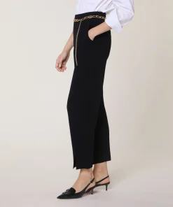 Clearance Rodier Pantalon cigarette en maille milano noir