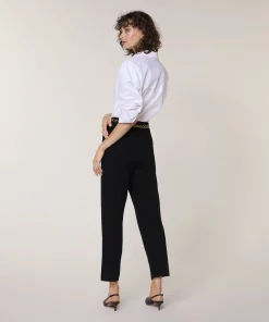 Clearance Rodier Pantalon cigarette en maille milano noir
