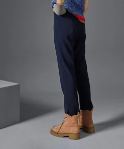 New Rodier Pantalon cigarette taille haute bleu marine