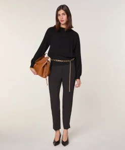Clearance Rodier Pantalon cigarette taille haute noir