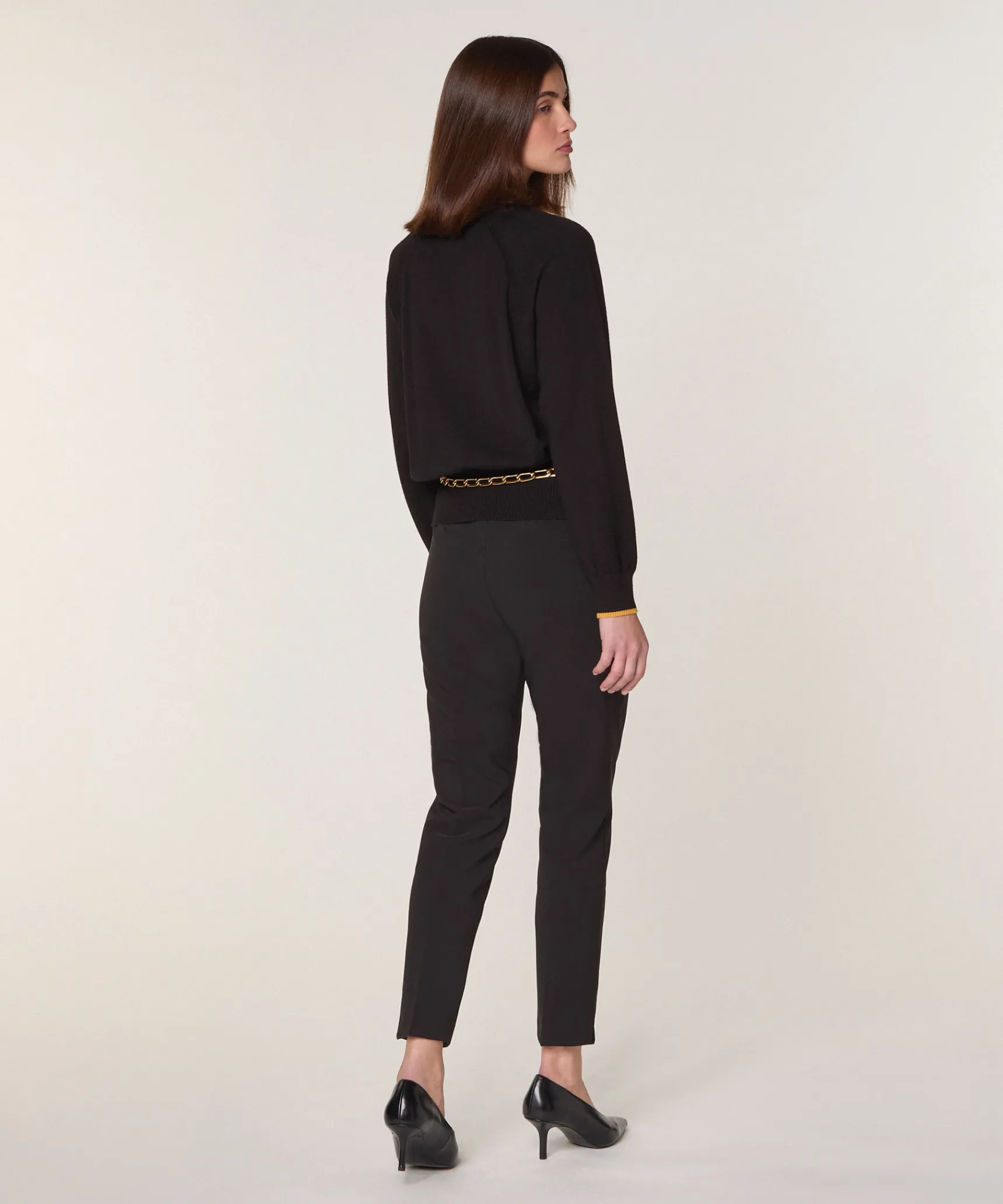 Clearance Rodier Pantalon cigarette taille haute noir