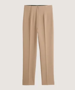 Rodier Pantalon cigarette taille haute marron camel