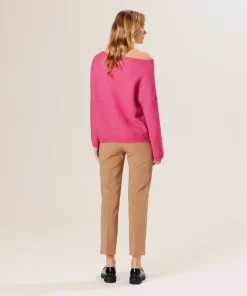 Rodier Pantalon cigarette taille haute marron camel