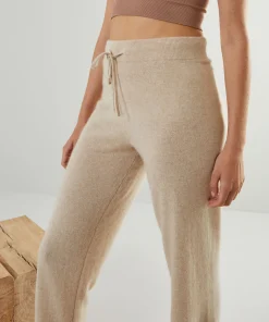 Hot Rodier Pantalon droit en cachemire 2 fils beige