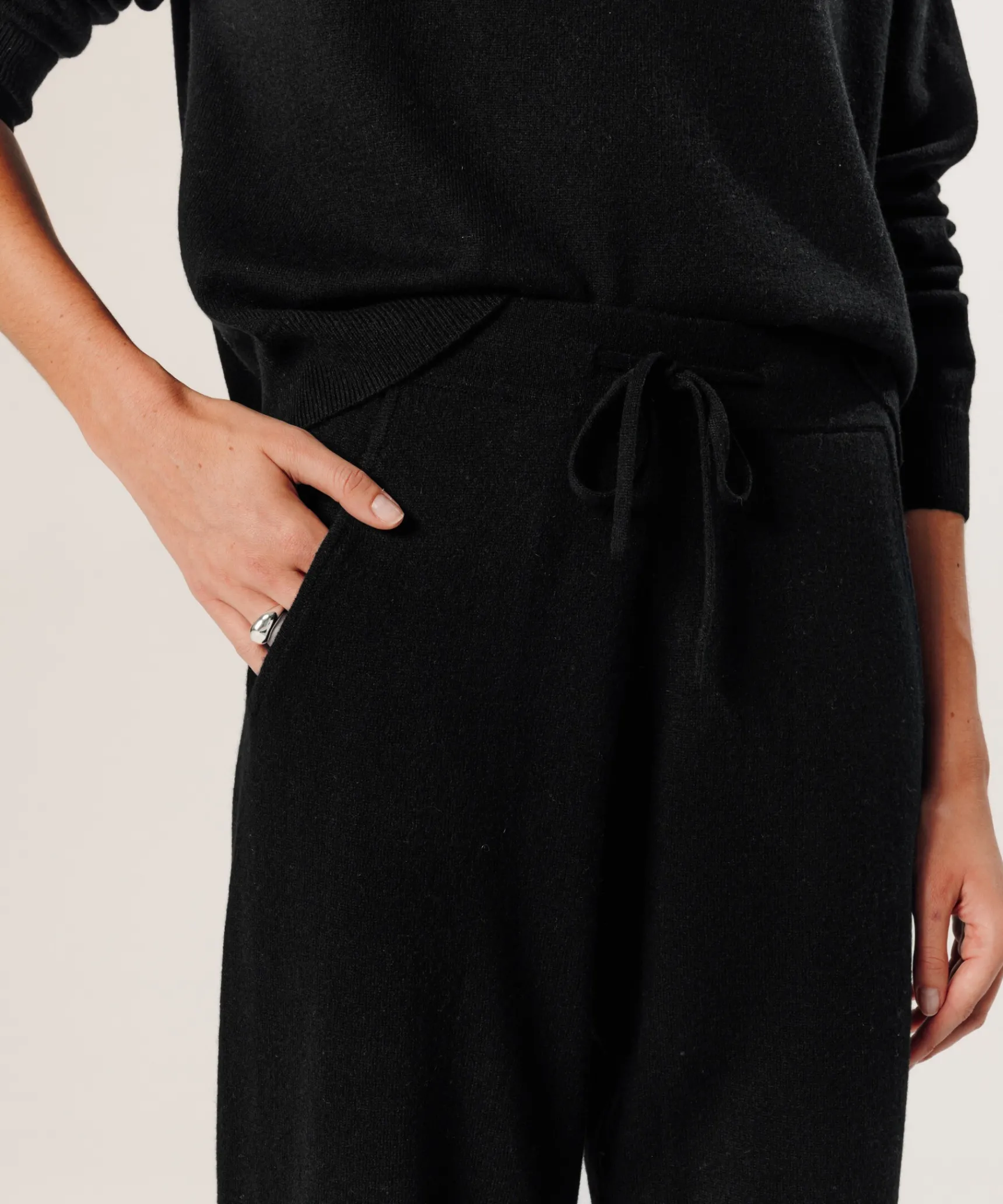 Online Rodier Pantalon jogging en cachemire noir