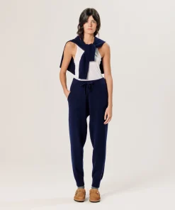 Sale Rodier Pantalon jogging en cachemire bleu marine
