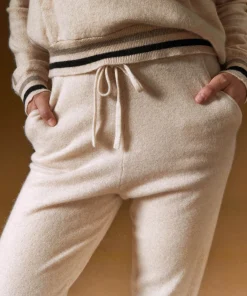 Outlet Rodier Pantalon jogging en cachemire blanc crème