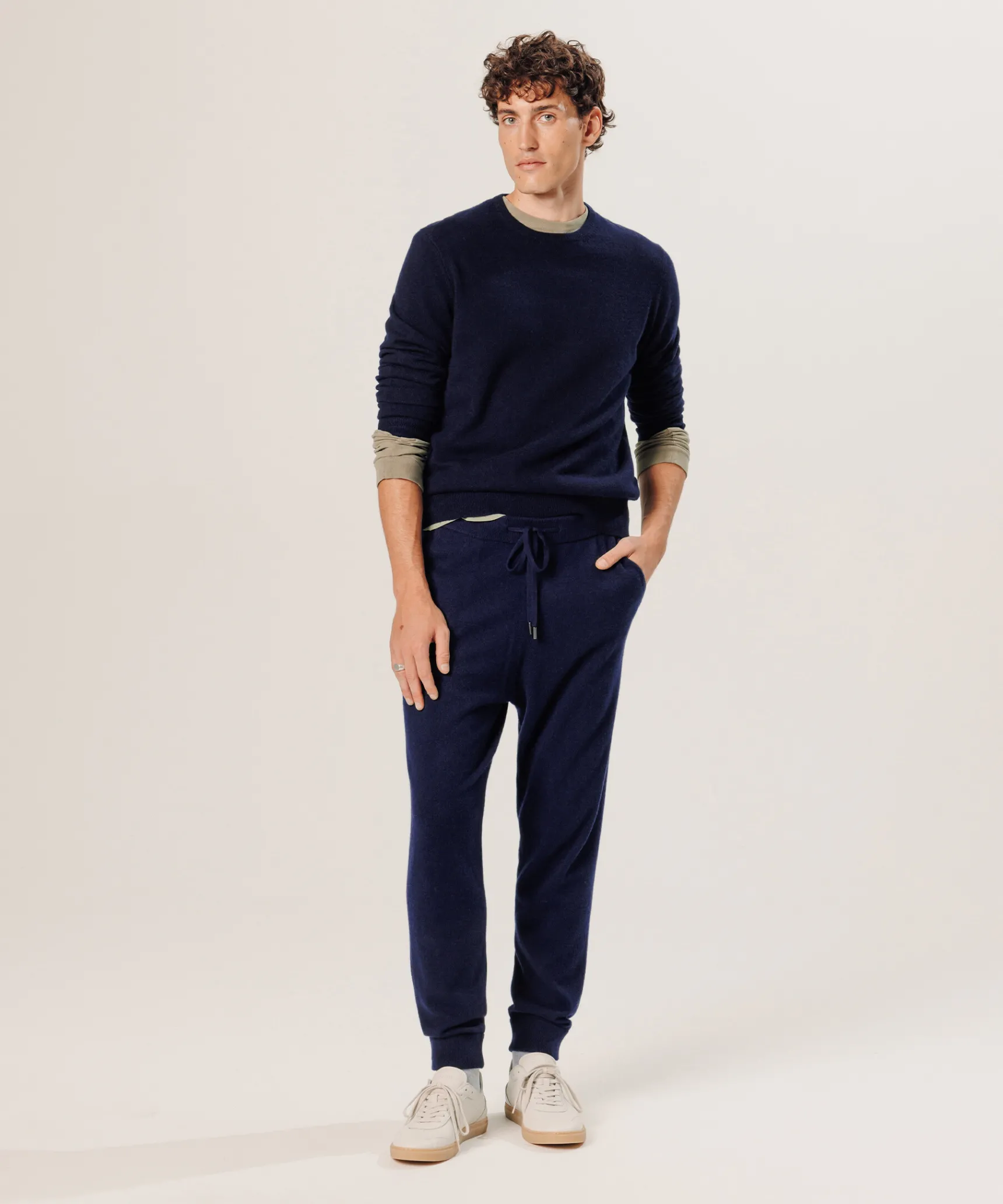 Best Rodier Pantalon jogging en cachemire bleu marine