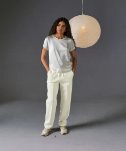 Hot Rodier Pantalon jogging milano blanc écru