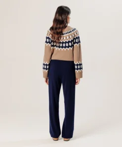 Sale Rodier Pantalon large en cachemire bleu marine