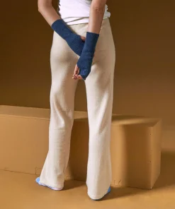 Hot Rodier Pantalon large en cachemire blanc crème