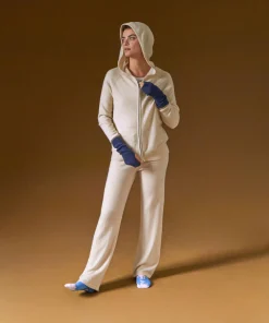 Hot Rodier Pantalon large en cachemire blanc crème