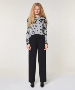 Hot Rodier Pantalon large en laine noir