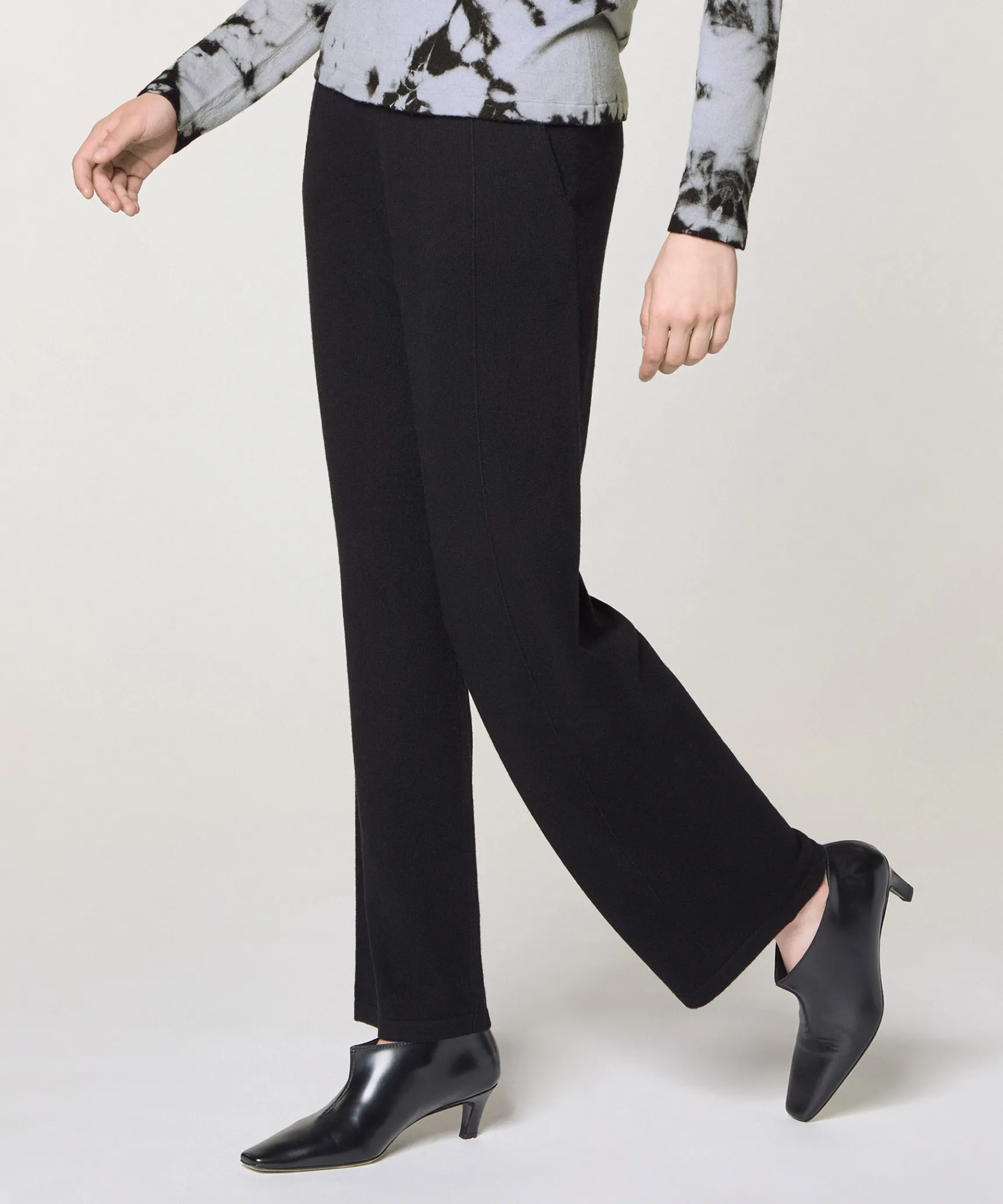 Hot Rodier Pantalon large en laine noir