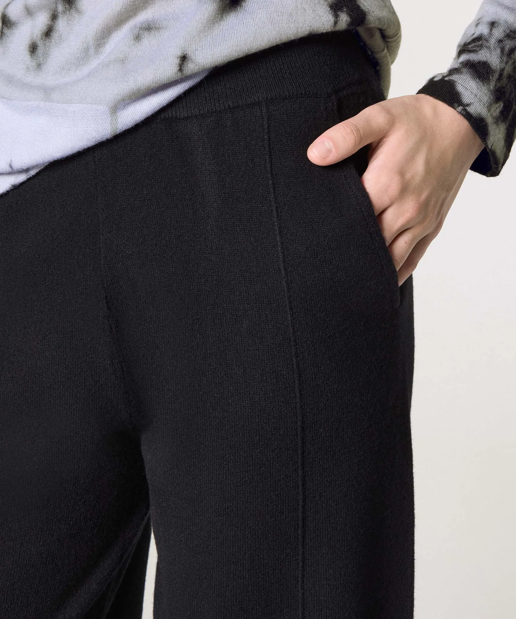 Hot Rodier Pantalon large en laine noir