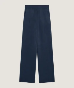 Best Rodier Pantalon large en laine bleu denim
