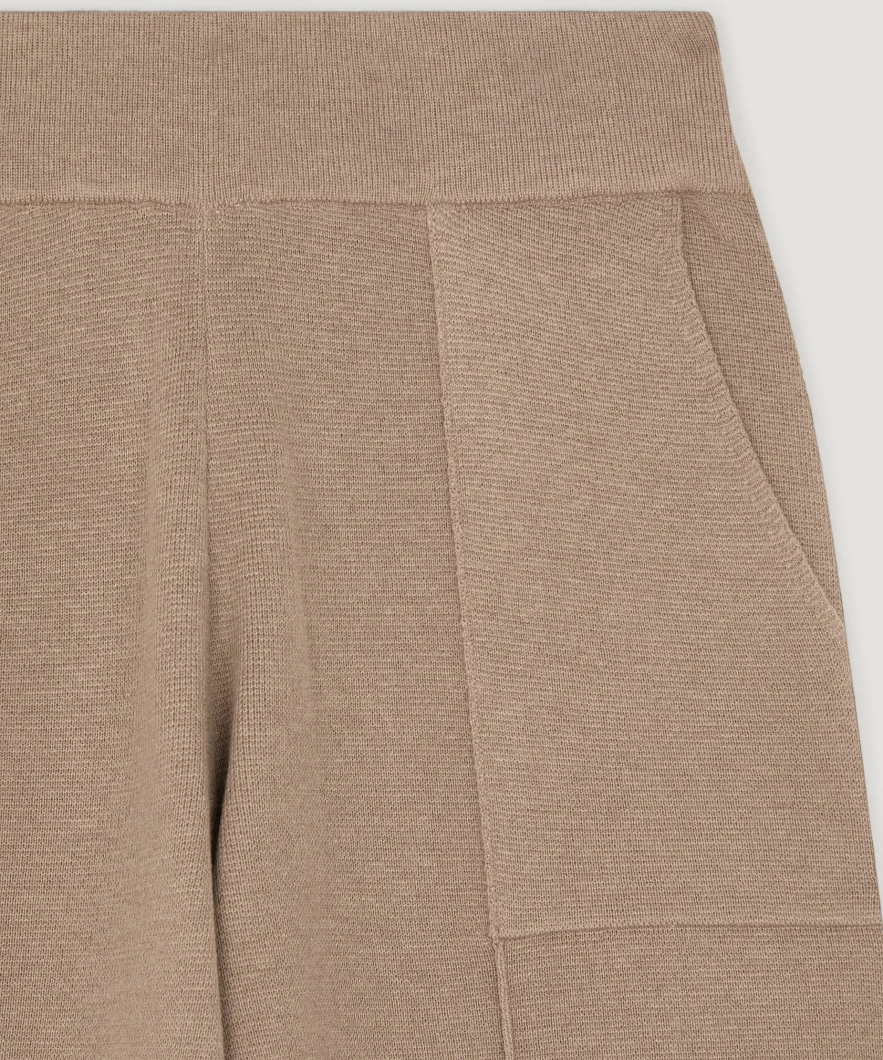 Rodier Pantalon large en maille marron moka