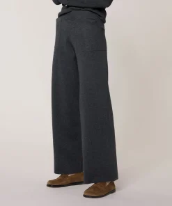 Sale Rodier Pantalon large en maille gris foncé