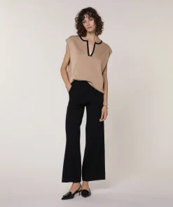 New Rodier Pantalon large en maille noir