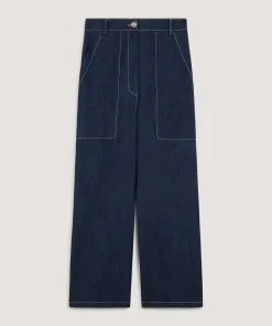Best Rodier Pantalon large jean bleu denim