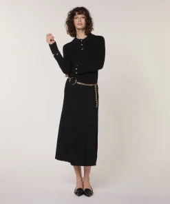 Best Rodier Polo à côtes noir