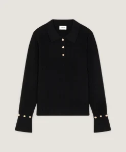 Best Rodier Polo à côtes noir