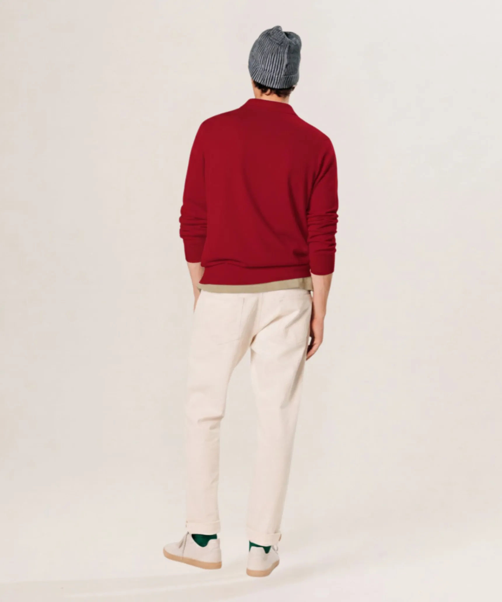 Sale Rodier Polo en laine mérinos rouge