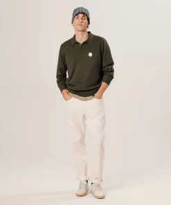 Clearance Rodier Polo en laine mérinos vert kaki
