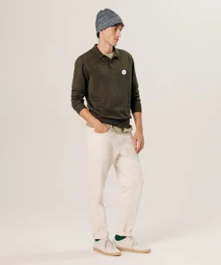 Clearance Rodier Polo en laine mérinos vert kaki