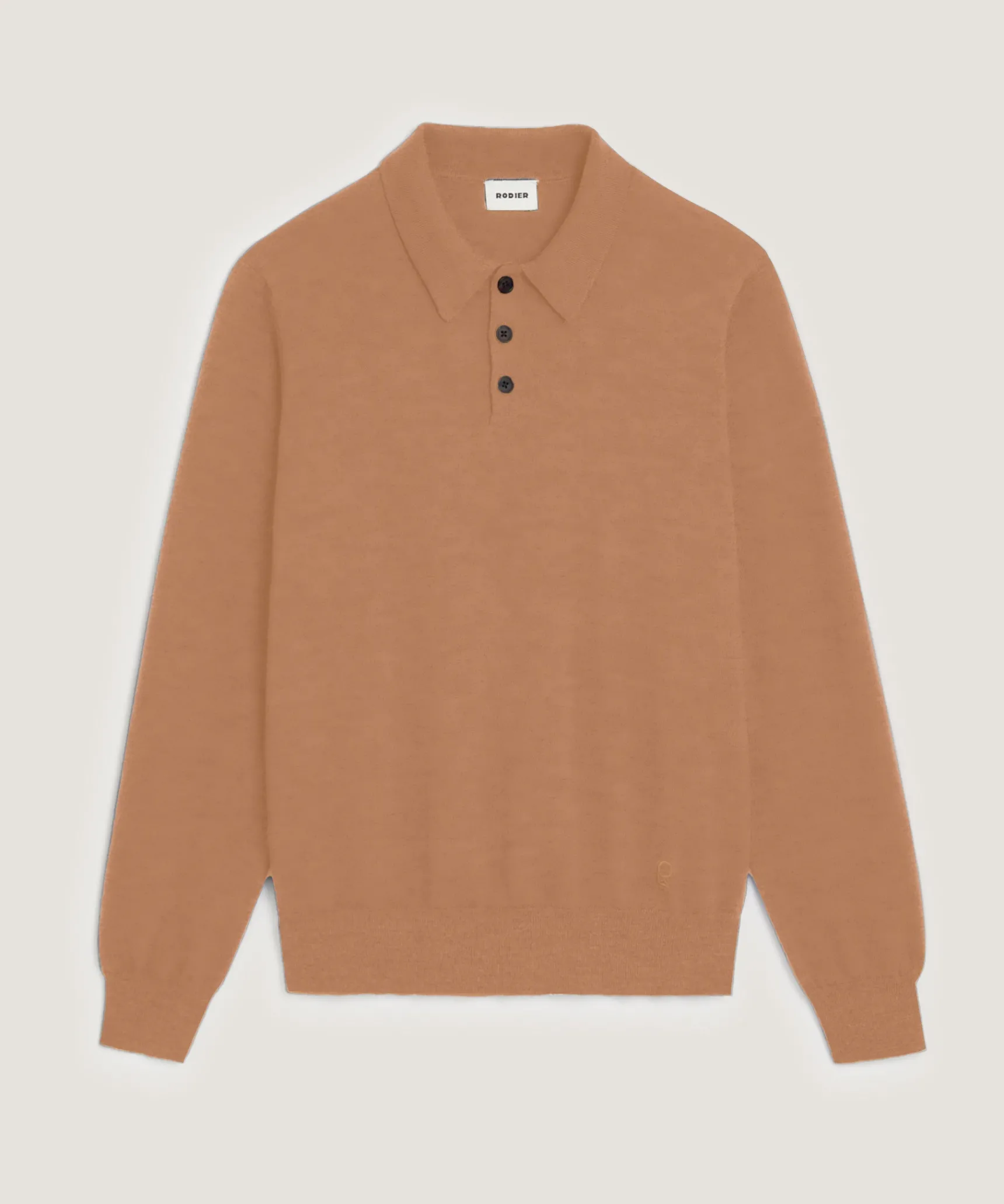 New Rodier Polo en laine mérinos marron camel