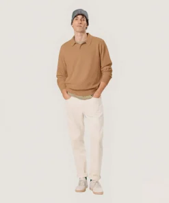 New Rodier Polo en laine mérinos marron camel