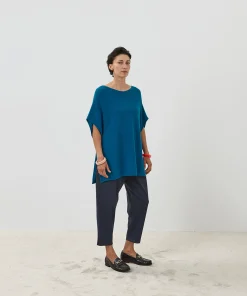 Hot Rodier Poncho cachemire bleu cobalt