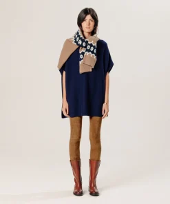 Sale Rodier Poncho cachemire bleu marine