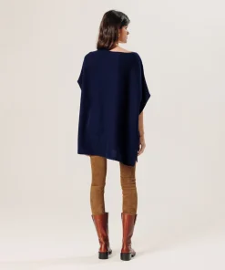 Sale Rodier Poncho cachemire bleu marine