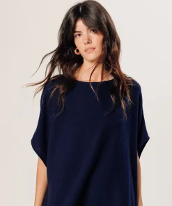 Sale Rodier Poncho cachemire bleu marine