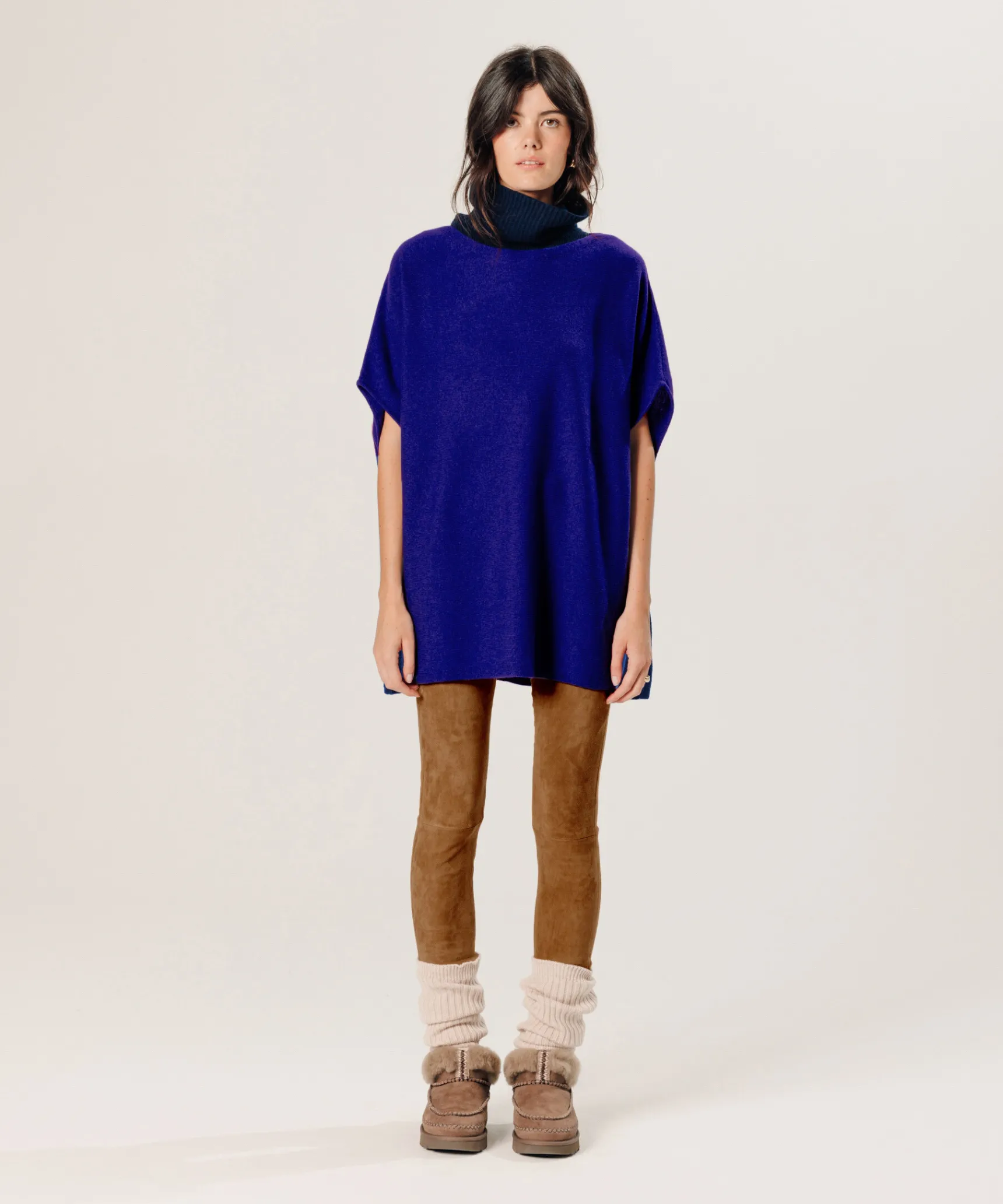 Discount Rodier Poncho cachemire bleu outremer