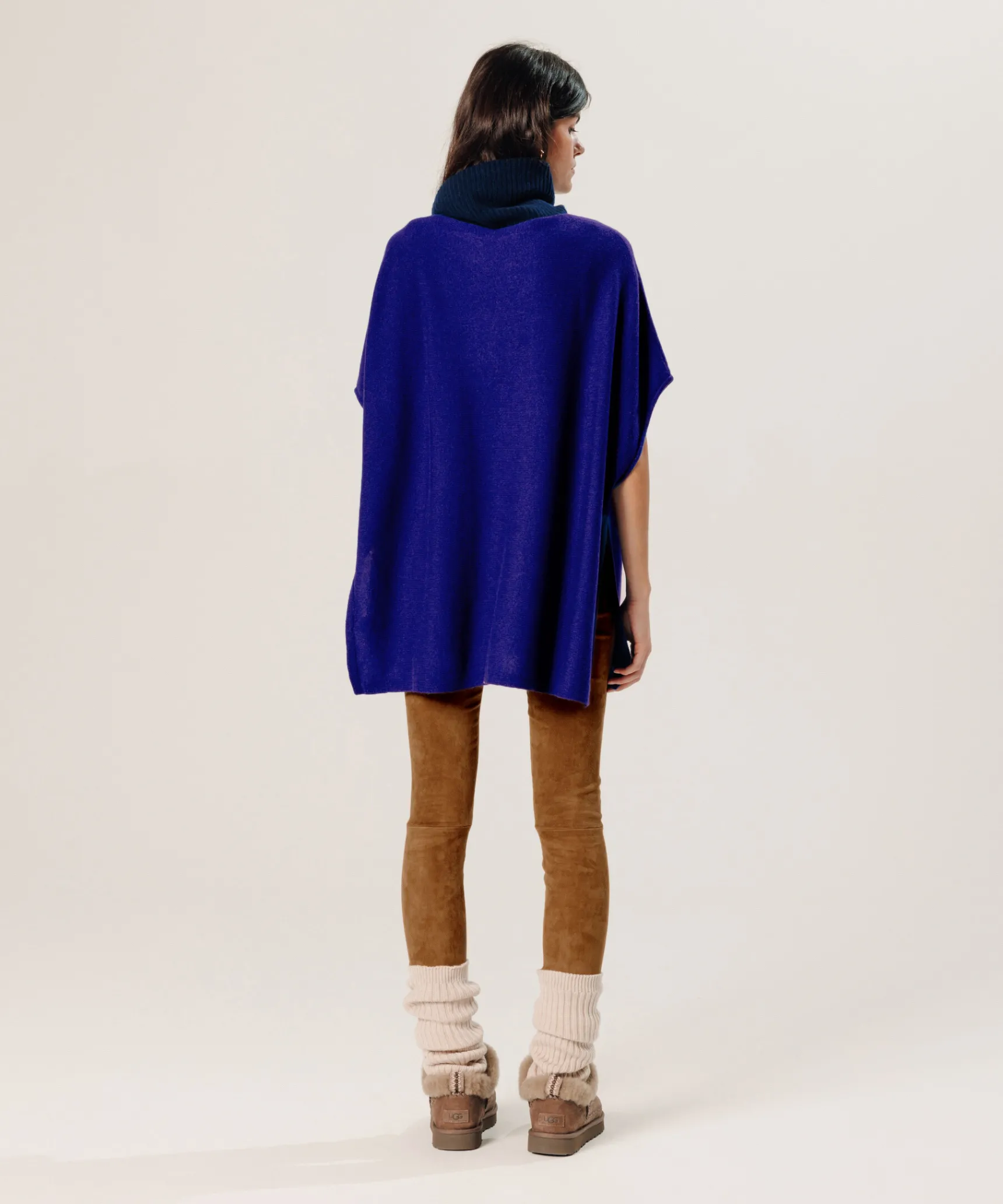 Discount Rodier Poncho cachemire bleu outremer